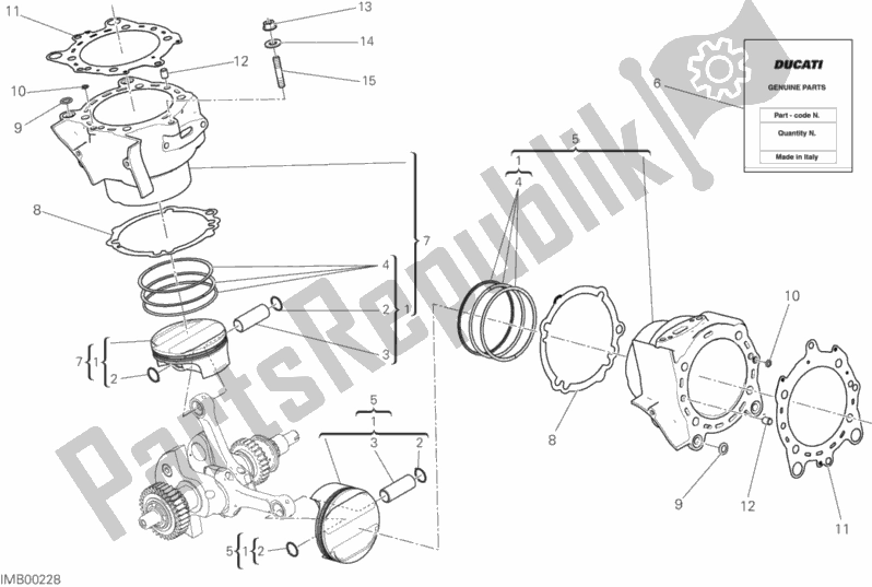 Todas as partes de Cilindros - Pistões do Ducati Diavel Xdiavel S USA 1260 2019